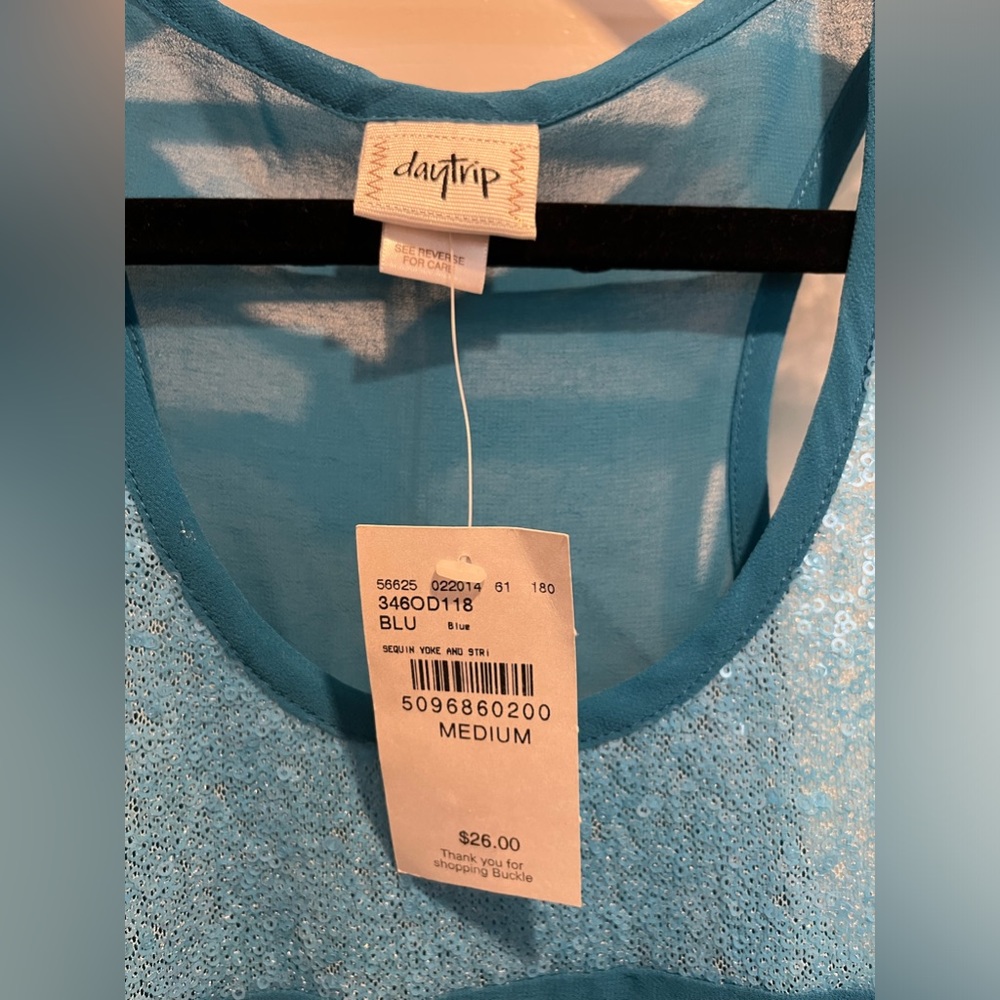 Sheer/sequin Racerback Tanktop - Picture 2 of 4